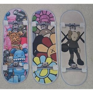 3 Piece Set Of Kaws Bear Blocks Skateboard Inspired Rugs/Wall Hangings